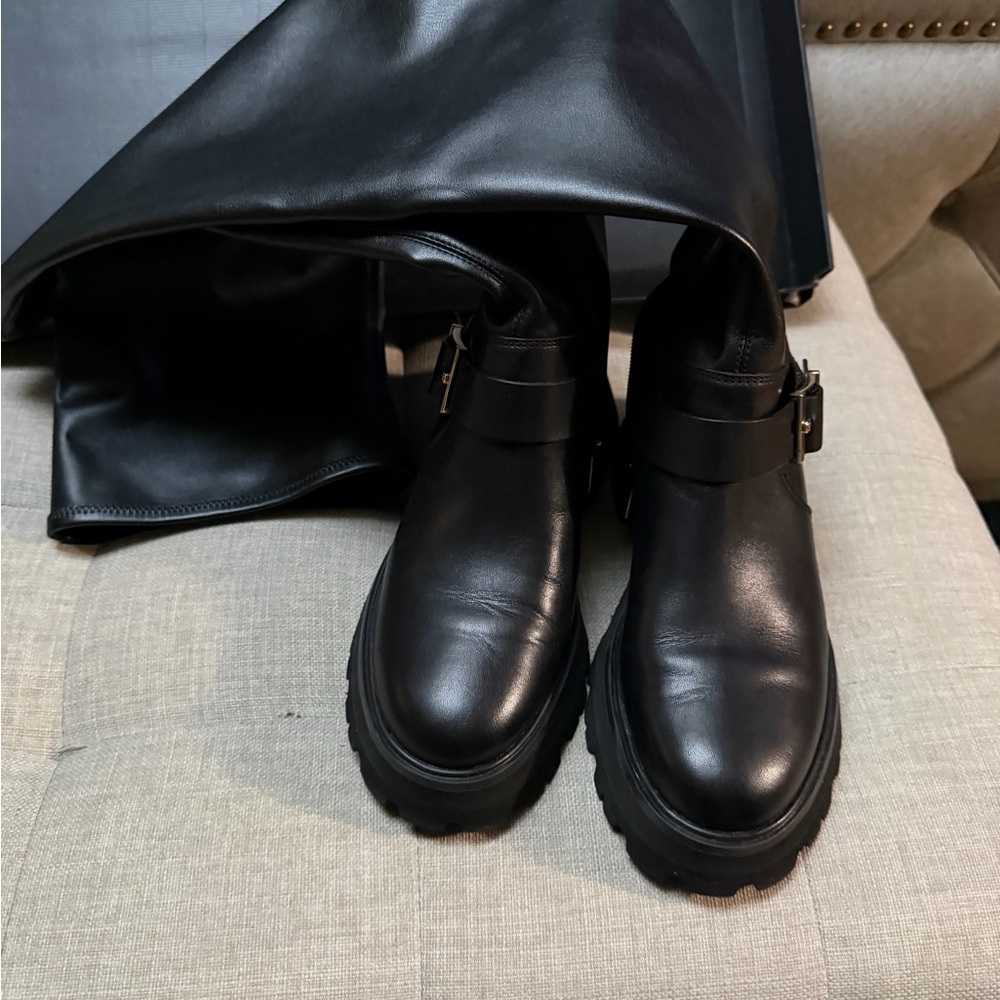 Michael Kors Black Over-the-Knee Boots with Buckle - Picture 2 of 7